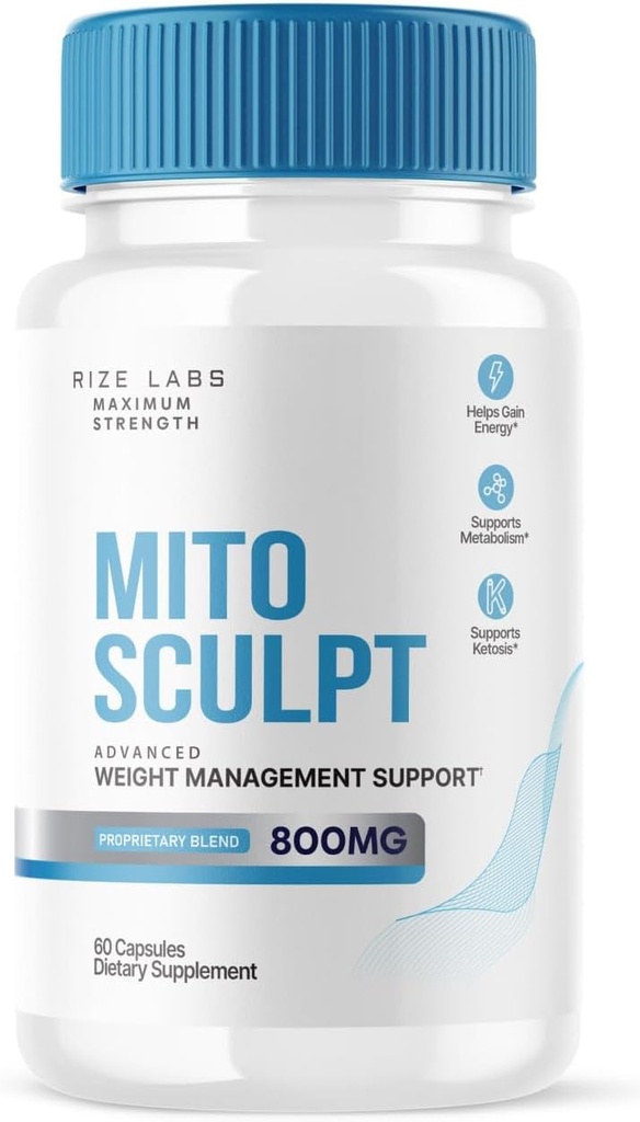rize labs MitoSculpt Weight Loss Pills - Sculpt Your Ideal Body with MitoSculpt Advanced Formula Capsules, Supplement to Turn Mobilized Stored Fat for Fuel (60 Capsules)