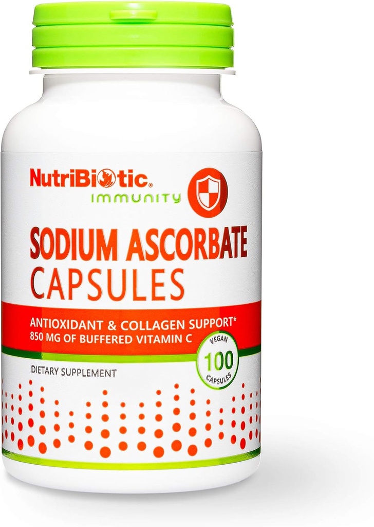 NutriBiotic - Sódio Ascorbate tampão vitamina C Cápsulas, 100 Ct Vegan, Não-Ácide & Facil na digestão do que ácido ascórbico