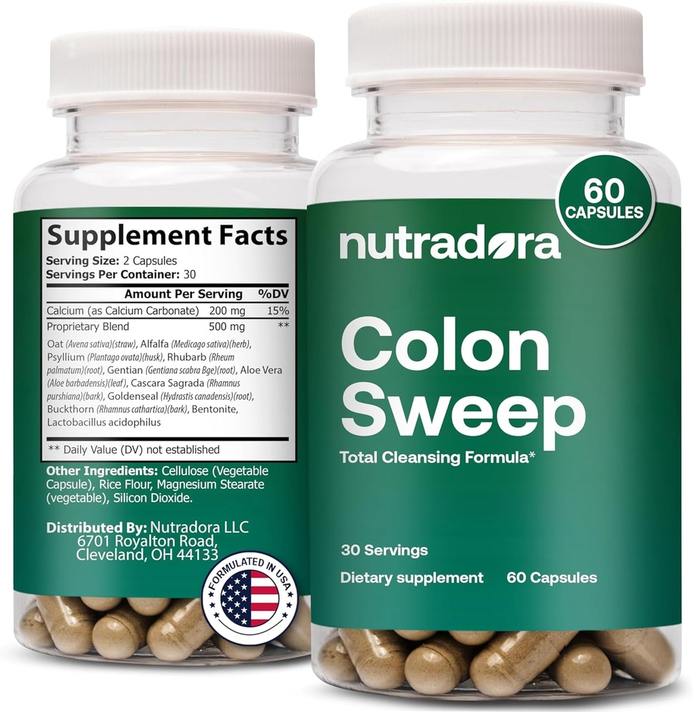 Gentle Colon Cleanser " Detox supplement - Full Body Colon Cleanse Detox for Women & Men Supports Steady Progress in Detoxification " Digestive Regularity, 2-4 Capsules a Day (Pack of 1)