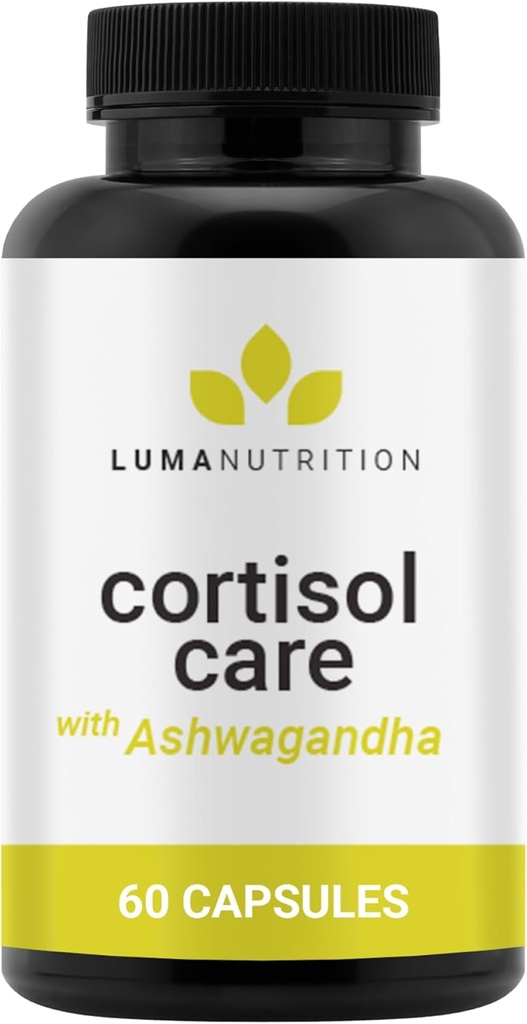 Luma Nutrition Cortisol Reducer and Manager - Ashwagandha + L-Theanine - Cortisol Suplemen Perempuan dan Pria - Stress Relief, Reserve Sleep, Detox, Lower and Control - 60 Kapsul