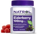 Natrol Elderberry 100mg Gummies for Immune Health Support, 60 Berry-Flavored Gummies, 30 Day
