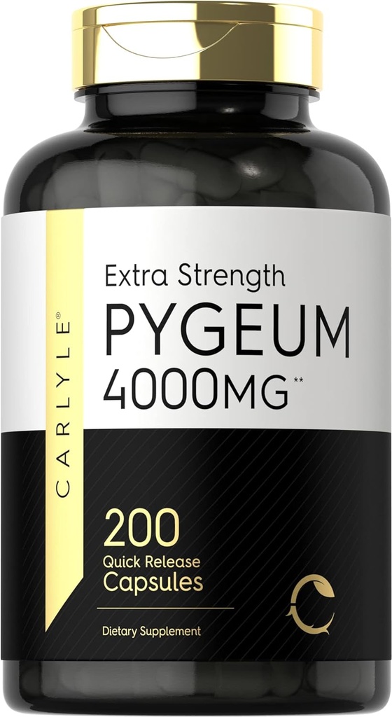 Carlyle Pygeum Africanum Bark , 200 Capsules - High Potency Extract - Non-GMO, Gluten Free supplement