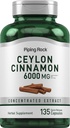 Piping Rock Ceylon Cinnamon Capsules 6000mg 