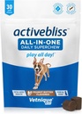 Vetnique Labs Activebliss Dog Multivitamin - Daglig behandling med Glukosamin, Omega 3, Digestive Enzymes & Probiotika för Joint, Digestive, & Immune Support - Dog Vitaminer för optimal hälsa, 30 Count
