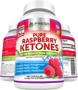 FRESH HEALTHCARE Pure 100% Raspberry Ketones Max 1000mg Zerbitzuko - 3 Hileko Hornidura Ez GMO - Pisu galera aurreratuak euskarria - 180 kapsula