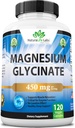 Magnio glicinatas 450 mg vienam serviniam - 120 veganų kapsulių (ne GMO, be gluteno)