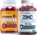 New AGE Immune Defense Combo - 2 Pack - Vitamina D3 Gummies 5000 IU 125mcg & High Potency Zinc Gummies