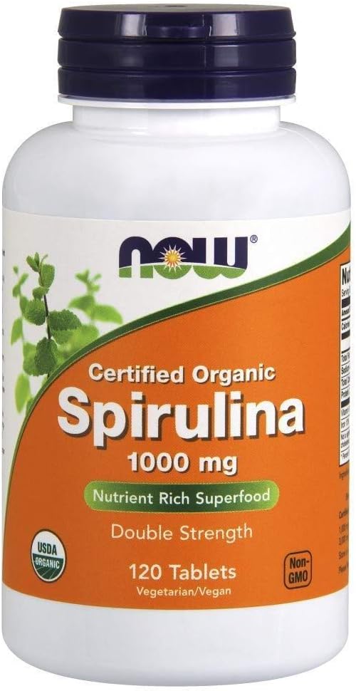 Nüüd toidud - sertifitseeritud orgaaniline, Spirulina, 1000 mg, 120 tabletti