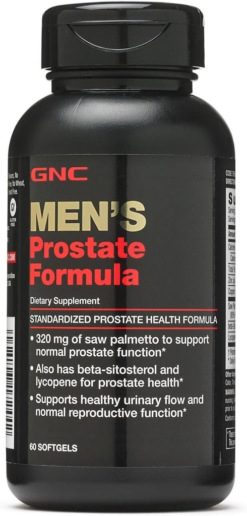 GNC Men's Prostate פורמולה, 60 Softgels, תומך פונקציונליות יעילה