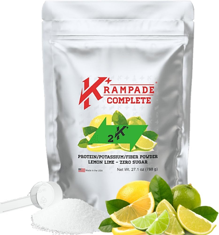 Krampade Whey Protein Fiber Eksperti Electrolytes Toz | 30g Protein & 7g BCAA + 9g PV Fiber + 2000 Pmgium + hidrium oksigen / >2X Daha çox