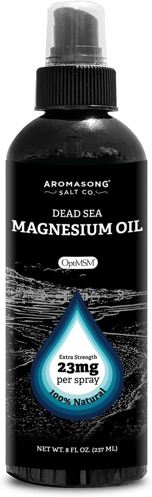 Aromasong Extra Strength Ultra- Pure Magnézium Spray + OptiMSM (23mg Magnézium minden spray-ben) 8 Oz, Ismert, hogy használja a láb kényelmetlenség és Promotes nyugodt alvás...