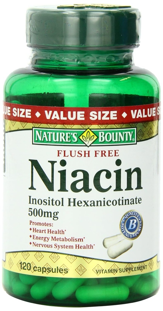 Nature 's Bounty Floush Free Niacinas 500 mg, 120 Count