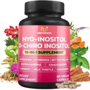 BMVINVOL Inositol Dodatek - Myo- Inositol a D-Chiro Inositol Ideal 40: 1 Poměr - Plus Berberine, Skořice, Ashwagandha + 5 Více - 60 Kapsle