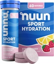 Nuun Sport Elektrolyt Tablets mit Magnesium, Kalzium, Kalium, Chloride & Natrium, Gluten Free & Vegan, Erdbeer-Lemonade, 4 Packung (40 Portionen insgesamt)