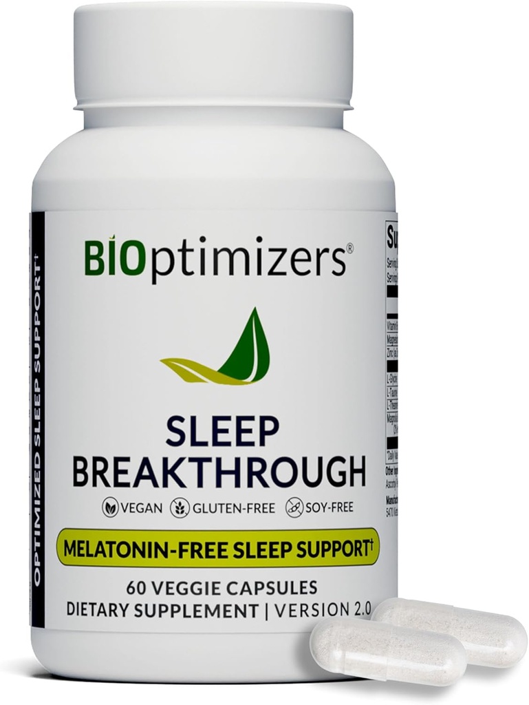 BIOptimizers Sleep Breakthrough Capsules - Integratore di Supporto Naturale | Rilievo Calmante per Adulti | Non-Habit Forming | 60 Capsule
