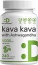 Deal Supplement Kava Kava Ergänzung 750mg pro Servierung, 240 Kapseln, 4 Monate Versorgung – Kava Kava Root Extract mit Ashwagandha Root Powder – Non-GMO