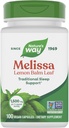 Nature’s Way Melissa Lemon Balm Leaf, Traditional Sleep Support*, Melatonin Free, 1500 мг на 3-капсульный сервинг, Non-GMO Project Verified, 100 веганских капсул