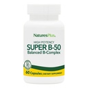 NaturesPlus Super B-50 - High-Potency B Complex Vitamin with Choline, Inositol & PABA - Supports Energy, Recovery & Healthy Skin and Hair - Vegan, Gluten Free - 60 Capsules, 60 Servings