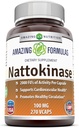 Incredibile Formulas Nattokinase Supplemento alimentare 100 mg Veggie Capsule Supplemento | 2000 FU Enzyme Activity | Non-GMO | Gluten Free | Made in USA (270 Count)