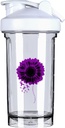 Pancreatic Cancer Awareness 18 Ounce Shaker Bottle Drink Mixer Leak-proof Pre Workout Protein Shakes Meal Replacement Shakes Bottles 500ML/18 Oz White&-1
