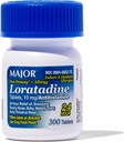 Grote Allergie Loratadine 10 mg tabletten - Niet-Drowsy Allergie Geneeskunde voor volwassenen en kinderen Leeftijden 6+ - Promoot 24-uurs Allergie Relief - Dagelijkse Allergie Tablets - Antihistamine - 300 Tabletten