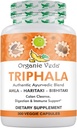 Veda Triphala Organic Powder 300 Cápsulas, 1000mg - Suplemento Triphala Orgânico para Limpeza de Colón, Immune, Gut & Digestion Health - Antioxidantes Verdes inteiros Amla, Haritaki & Bibhitaki - Pílulas Vegan