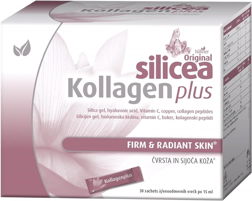 Hubner Original Silicea Kollagen Plus, Colágeno Peptide Mistura Suplemento dietético, 15ml Pacotes de dose única, 30-Pack