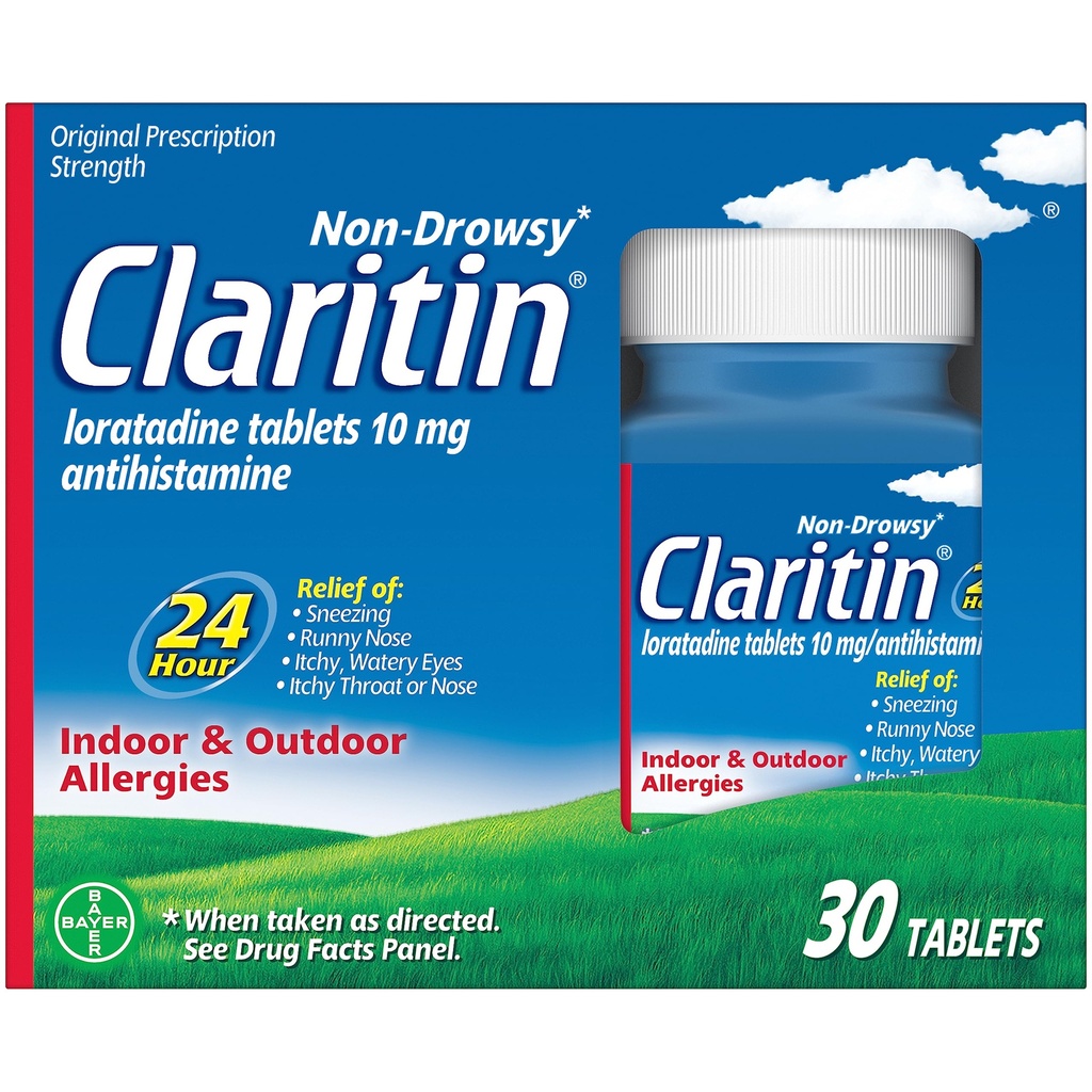 Claritin 24 HR Non Drowsy Allergy Medicine, Loratadine antihistamine tablets, 30 Ct