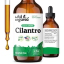 Wild & Organic Cilantro Tincture - Herbal Detox Drops with Cilantro Extract - Liquid Coriander Leaf Supplement - Vegan, Sugar & Alcohol-Free Drops - 4 fl oz