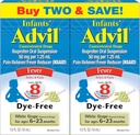 Advil Redutor de Febre/Dor Reliever Dye-free, 50mg Gotas Concentradas de Ibuprofeno (Flavor de Uva Branca, 0,5 fl. oz. Frasco, Embalagem de 2)