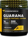 Primaforce Guarana Powder (200g) (Unflavored) - Pure Guarana, 220 mg Natural Caffeine, 200 Servings