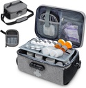 Pill Şişe Organizet Bag Kombine Dayanıklı, Lockable Tıp Bag Organizer, Travel Medicine Organizer, Portatif Küçük Pouch ile Organizer, Tıp Kilit Kutuları Prescription Şişes with Omuzlu Raf