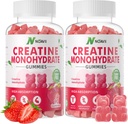 Creatine Monohydrát Gummies 5000mg pro muže a ženy, Chewables Creatine Monohydrát pro svalovou sílu, Muscle Builder, Energy Boost, Pre- Workout Supplement- 180 Jahodové gumy