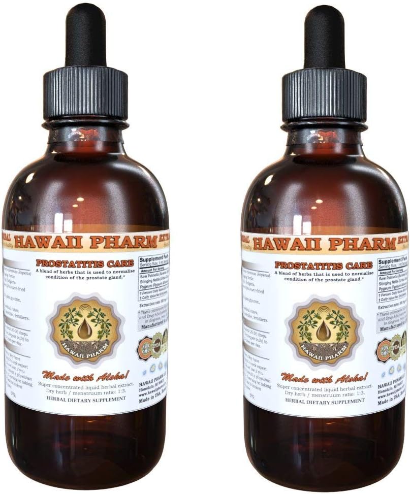Prostate Support Dietary Supplement: Pygeum (Pygeum Africanum) Bark, Saw Palmetto (Serenoa Repens) Berry, Stinging Nettle (Urtica Dioica) Leaf Tincture (Alcohol-based Liquid Extract) 2x2 oz