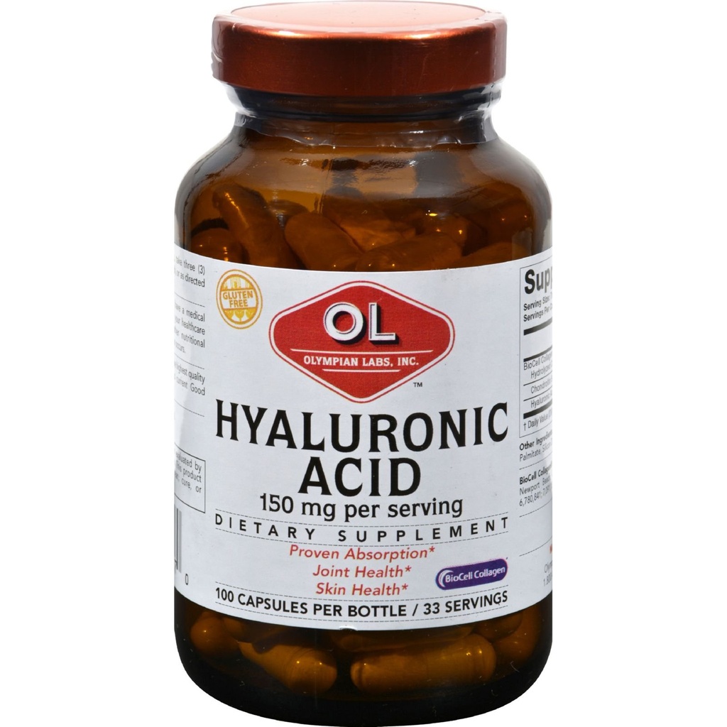 Olympian Labs Hyaluronic Acid 150mg | 99 Capsules | Support Healthy Connective Tissue and Joints - Promote Youthful Healthy Skin