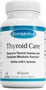 EuroMedica Thyroid Care - Immune Health & Energy Support Formula - Nutritional Supplement med jod för Thyroid Health Support - Wellness Supplement med L-Tyrosine - 60 kapslar