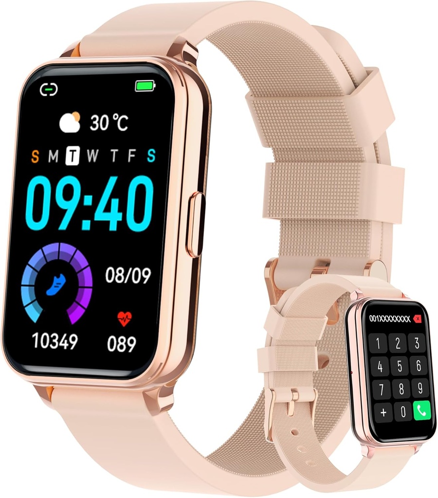 Smart Watch Fitness Tracker Make/Answer 为心率血氧睡眠监视器运动模式的女男性呼吁 Step Calorie 柜台 IP68 为Android Phone和iPhone防水