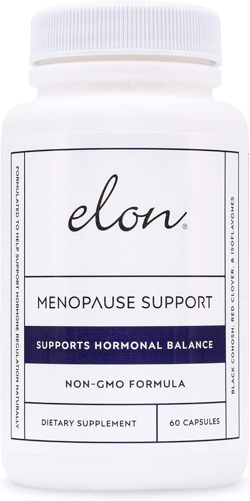 Elon Menopause תוסף לנשים Menopause הקלה עבור פלאשים חמים, Mood Swings & Sleep Problem, non-GMO Estrogen תוספת לנשים w / Black Cohosh & Dong Quai (60 קפסולות)