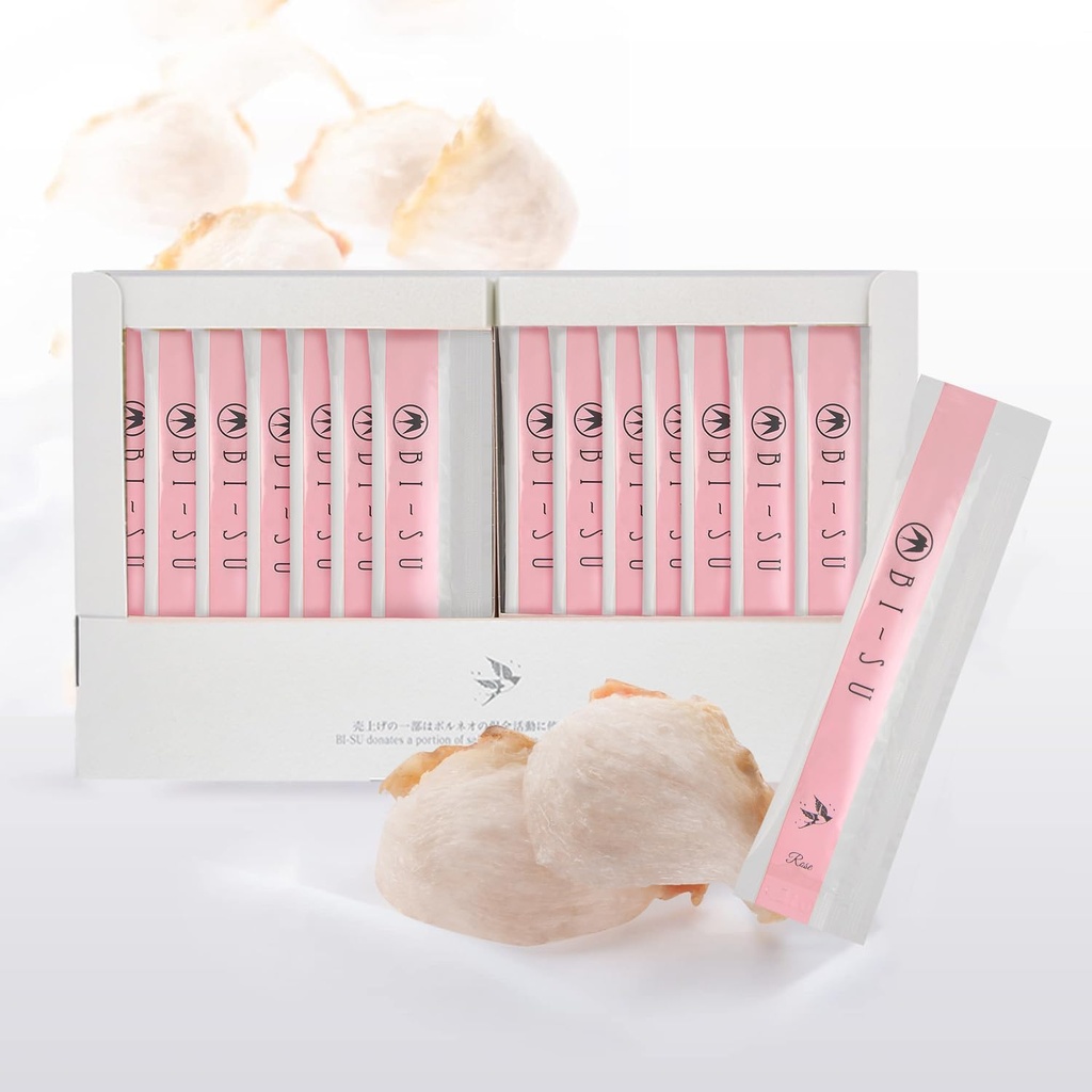 BI-SU 提取 Jelly Stick → 天然流体巢穴提取,Collagen,维生素C,日本皮肤护理,抗衰老,维持皮肤弹性,靴子免疫系统,GI健康,Rose Flavor,30 PCS