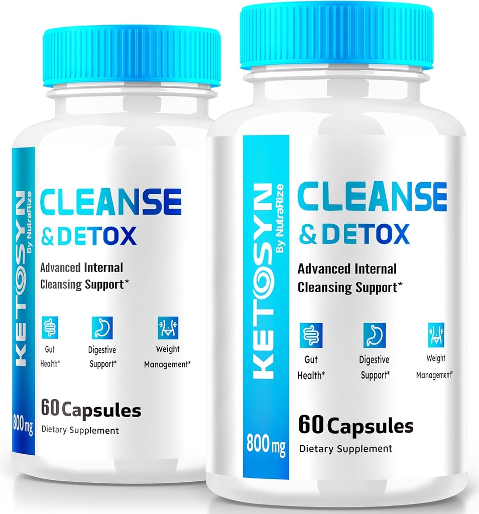 (2 Pack) Ketosyn Cleanse & Detox Capsules, Ketosyn Pillen für fortgeschrittene Gewichtsverlust, maximale Stärke Keto Blend Support Supplement, Keto Syn Interne Reinigung Pastillas Bewertungen (120 Kapseln)