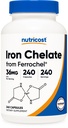 Nutricost Chelated Iron, As Ferrochel, 36mg, 240 Capsules