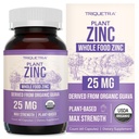 Organic Zinc 25 mg | Whole Food zinc Supplements | Derived from Organic Fruit, Elemental Zinc - Water Extracted, Vegan, GMO-Free - Essential Mineral, Antioxidant, Immune Support, Skin - 60 Servings