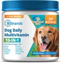 5Strands Dog Multivitamin Chews, 10-in-1, Vitamíny & Postbiotika, All Ages & Breeds - Digestion, Brain, Organs, Heart, Mobility, Vision, Skin & Coat, Imunity - Dog Supplement (Arašídové máslo, 90ct)
