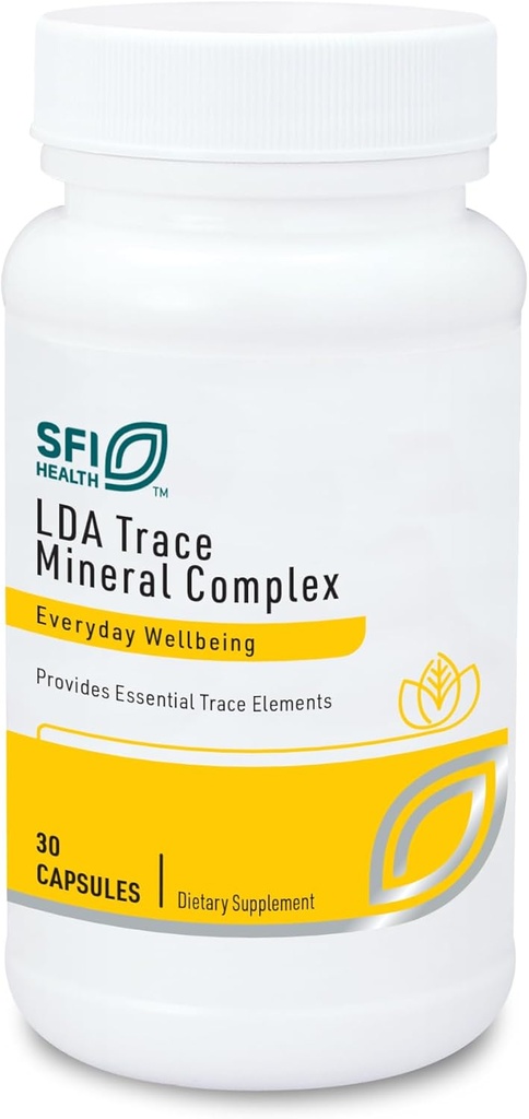 Klaire Labs SFI Health LDA Trace Mineral Complex - 11 Essential Trace Elements with TRAACS Celated Minerals, Hypoallergenic & No Iron (30 kasvissyöjän kapselit)