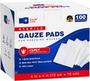 100pc Large Sterile Gauze Pads 4x4 Sterile for Wounds Bulk - 12ply Woven Gauze Sponges 4x4 Sterile - USP IV Respirable Mesh 4x4 Gauze Pads Sterile for Enhanced Absorción