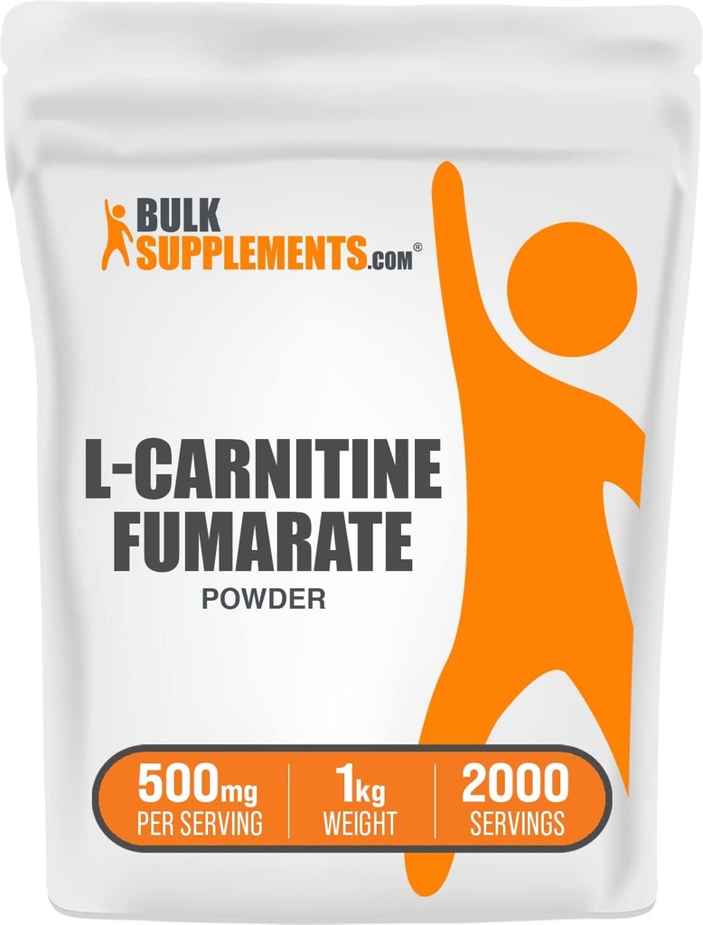 BulkSupplements.com L- karnitin Fumarate Powder - Carnitin Supplementation, Sports Nutrition, L- Carnitin 500mg - Gluten Free, 500mg na Serving, gluten Free, 1kg (2,2 lbs) (Balení po 1)