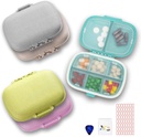 [5 Pack] Travel Pill Organizer 8 Compartments Easy Open Lid Portable Pill Case Daily Pill Organizer Moisture Proof Small Pill Box für Tasche (Blue+Gray+Pink+Khaki+Green)