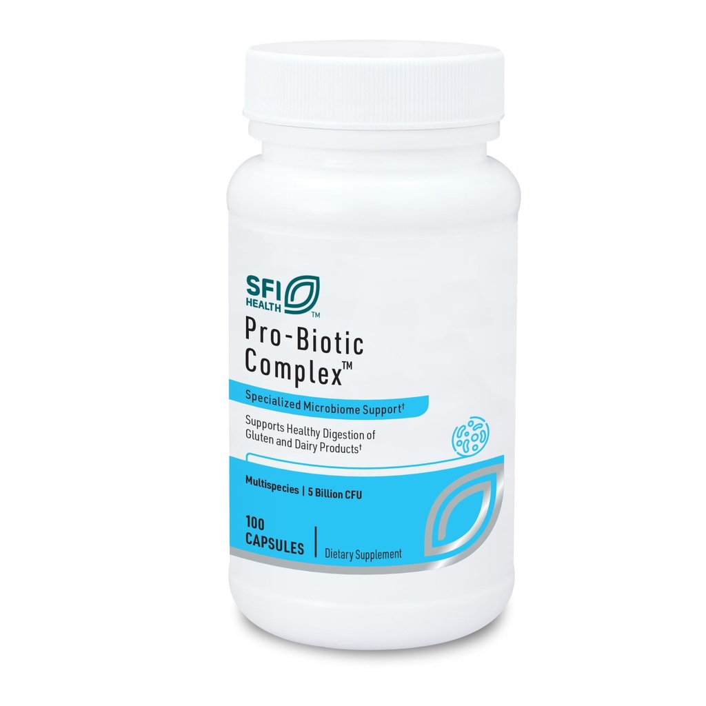 Klaire Labs SFI Health Pro-Biotic Complex - Intestinal Support for Men & Women, 5 Billion CFU Lactobacillus acidophilus & Bifidobacterium bifidum Probiotic, Hypoallergenic & Dairy-Free (100 Capsules)