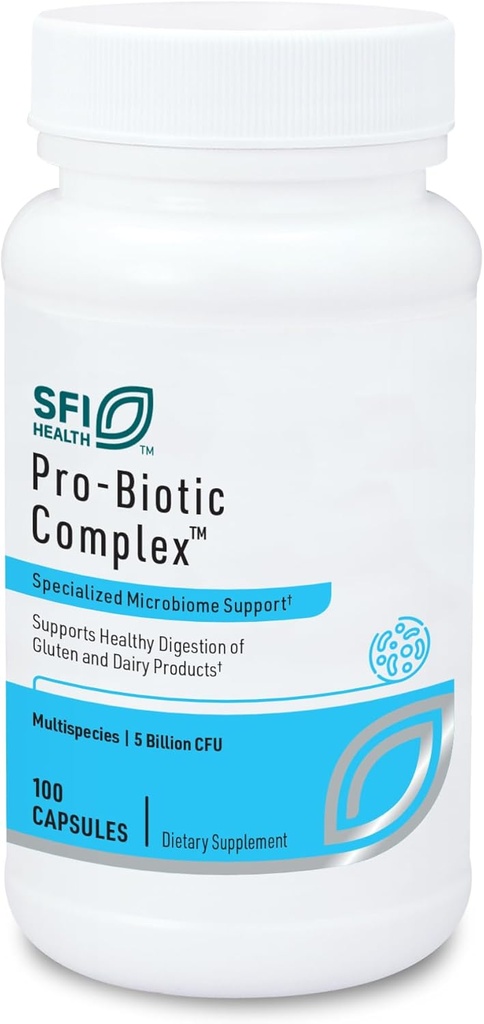 Klaire Labs SFI Health Pro-Biotic Complex - Supporto Intestinale per uomini e donne, 5 miliardi CFU Lactobacillus acidophilus & Bifidobacterium bifidum Probiotic, soluzioni anallergiche & Dairy-Free (100 capsule)